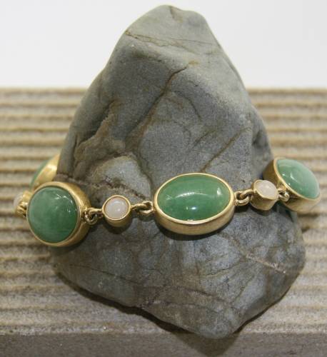 Armband Aventurin / Jade, worn gold von Sence