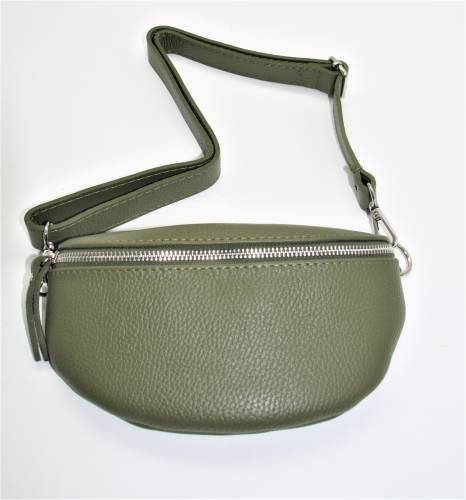 Crossbody-Bag Stina, olivgrün, echtes Leder