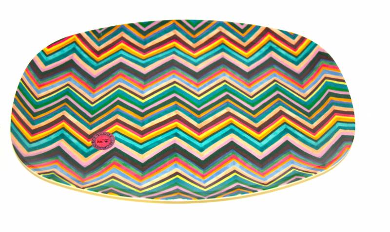 Melamine-Platte mit Zigzag-Print von Rice