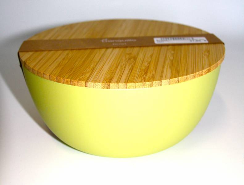 Schüssel mit Bambusdeckel PLAIN, 18,5 cm frisches Lime